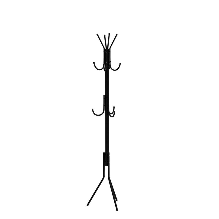 LEOPAX 8 Hook Metal Coat Stand | Coat Hanger for Hanging Clothes,Hats,Bag,Umbrella,Towels |Tree Standing Coat Rack | Clothing Rack, Modern Coat Hanger Stand for Home, Bedroom,Office(Black), Cm