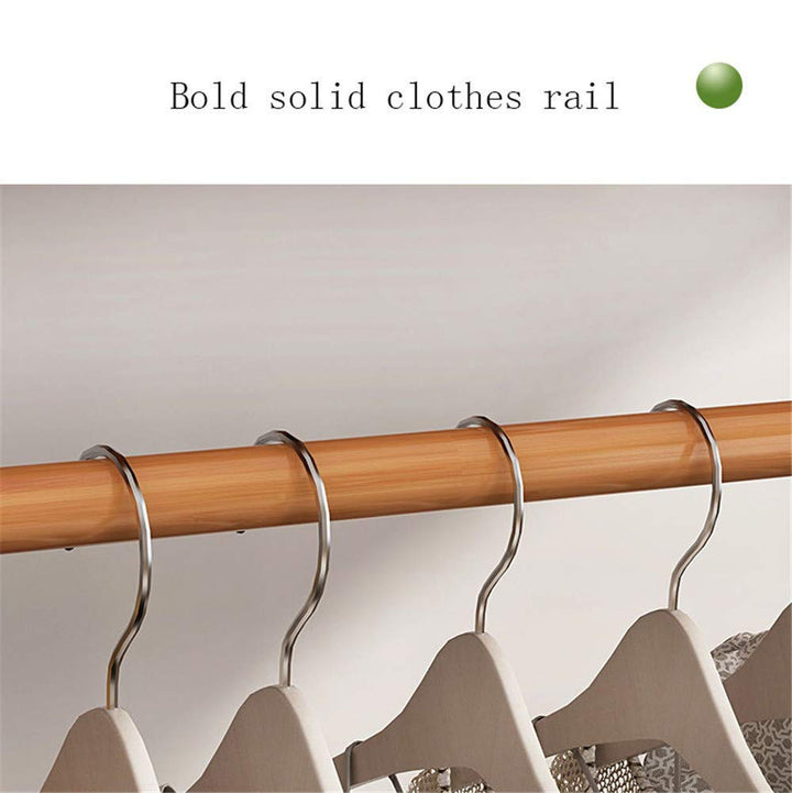 Naayaab Craft Alpine Bamboo Multifunctional Cloth, Coat Stand with Rack, Top, Shoe Shelf with 2 Hook Clothing Storage Organizer for Hallway, Living Room (Wooden, L:- 80 x W:- 40 x H:- 140 cm)