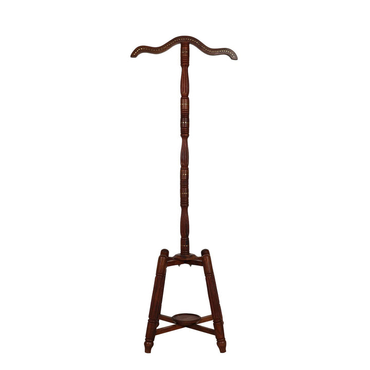 Naayaab Craft Pakka Sheesham Wood Pedestal Style Coat Stand OR Coat Rack Stand Cloth Hanger for Bedroom, Office, Hallway and Entryway (Dark Walnut, Size: 43 Inch)