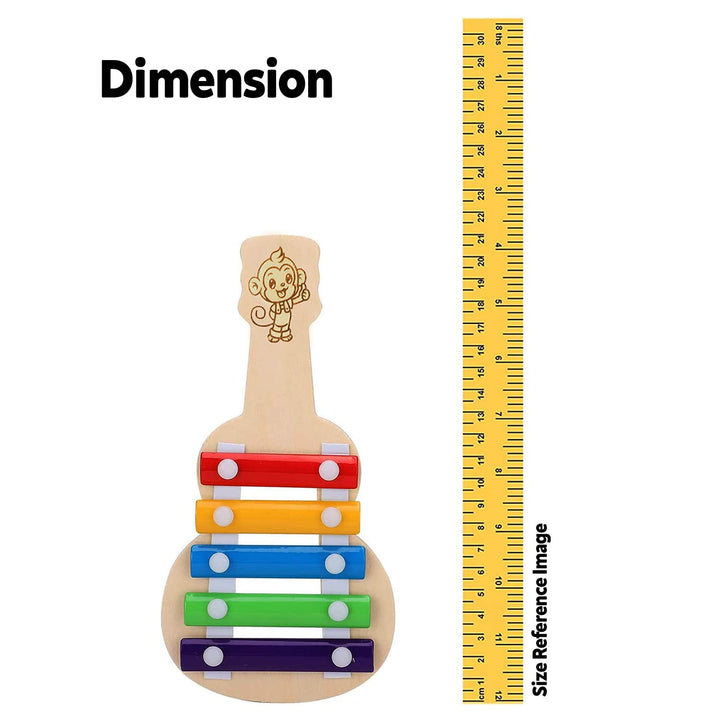 Naayaab Craft Guitar Xylophone with 5 Tones, Musical Toy for Kids with Child Safe Mallets, Best Educational Development Musical Kid Toy as Best Holiday/Birthday Gift for Your Mini Musicians, 5 Knocks