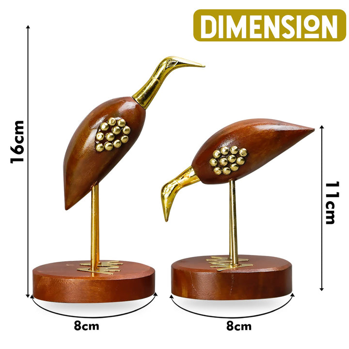 Naayaab Craft Premium Handcrafted Decorative Elegant Look Swan Pair Sculpture for Home Décor Showpiece Figurine Saras Love Birds for Home Decor - Set of 2-6inch