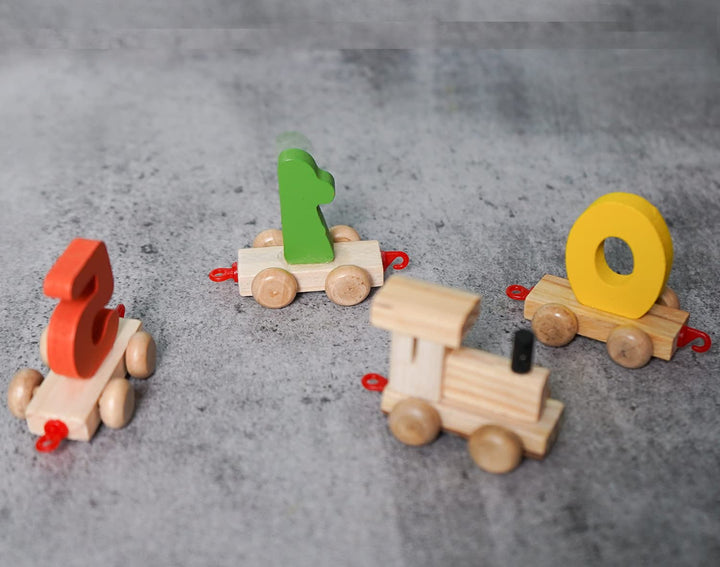 Naayaab Craft Digits Number 0-9 Train Toy Wooden Set | Fun Learning Blocks | Early Educational Kids 3+ Years | Fun Educational Learning Toy for Child