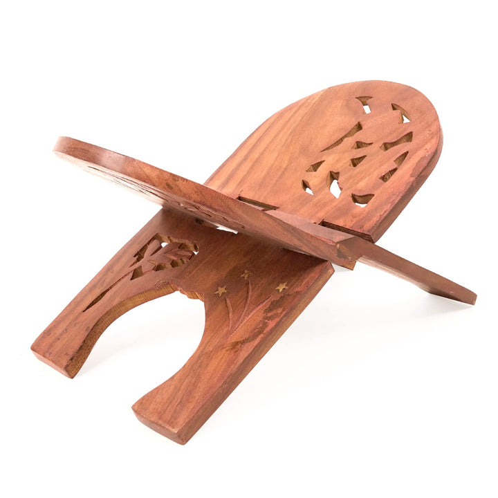 Naayaab Craft Premium Pakka Sheesham Wooden Rehal | Religious Holy Book Stand Holder - Size (15 Inch)