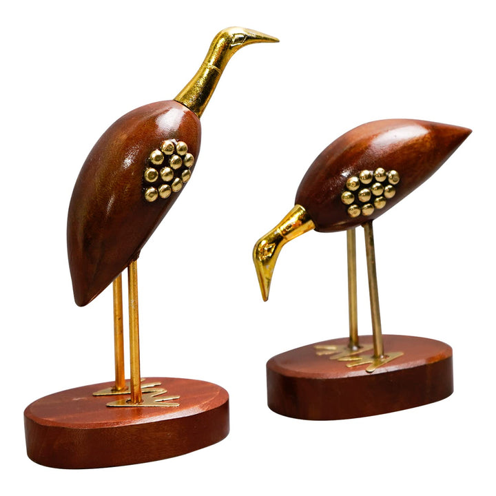 Naayaab Craft Premium Handcrafted Decorative Elegant Look Swan Pair Sculpture for Home Décor Showpiece Figurine Saras Love Birds for Home Decor - Set of 2-6inch