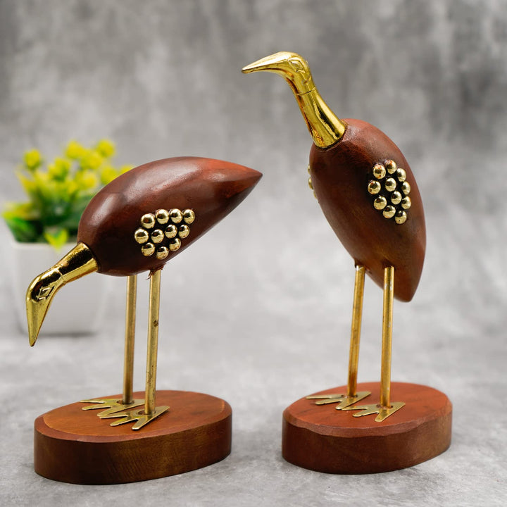 Naayaab Craft Premium Handcrafted Decorative Elegant Look Swan Pair Sculpture for Home Décor Showpiece Figurine Saras Love Birds for Home Decor - Set of 2-6inch