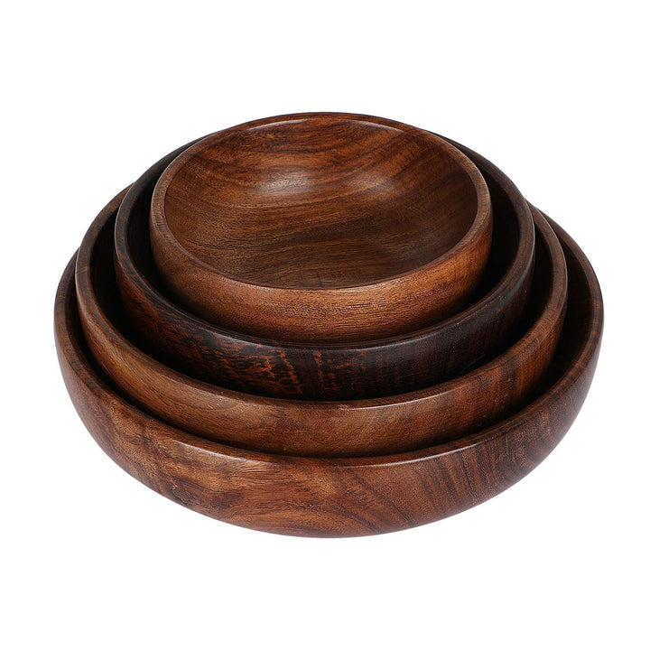 Naayaab Craft Sheesham Wood Classic Elegant Bowl, Multipurpose For Serving, Home & Kitchen Handcrafted (Brown) - Set Of 4, 1 ounce