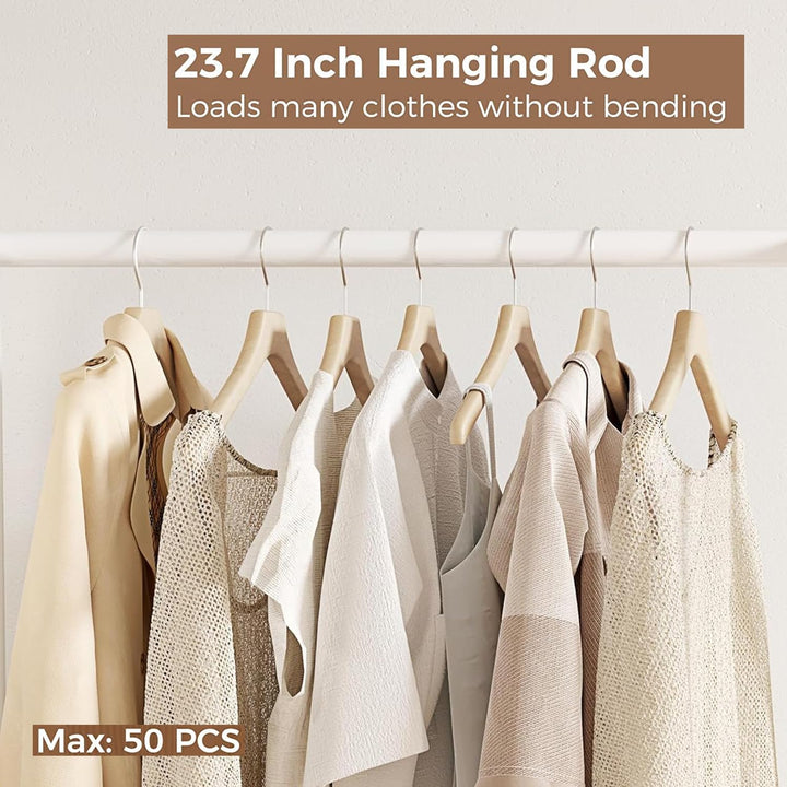 Leopax Premium Metal Coat Hanger Stand, Garment Rack, Clothe Rail With Double Layer Storage Shelves For Storing Clothes, Shoes, Bags - White - 80 X 40 X 150Cm