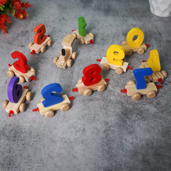 Naayaab Craft Digits Number 0-9 Train Toy Wooden Set | Fun Learning Blocks | Early Educational Kids 3+ Years | Fun Educational Learning Toy for Child