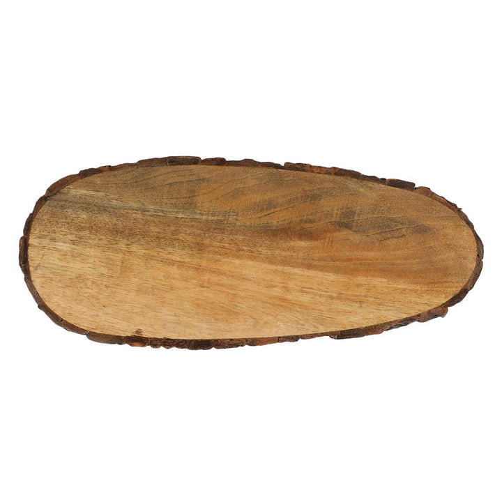 Naayaab Craft Mango Wood Handmade & Handcrafted Wooden Serving Tray (40 X 16 X 2 5 Cm)-Papaya Design Wooden Tray, Oval
