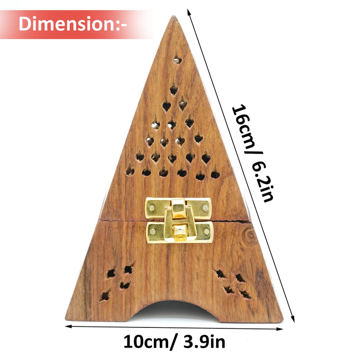 Naayaab Craft Pakka Sheesham Wood Agarbatti Incense Stick Box and Dhoop Stand Ash Catcher Decorative Handicraft Incense Holder (X-Large (10 x 10 x 15cm))