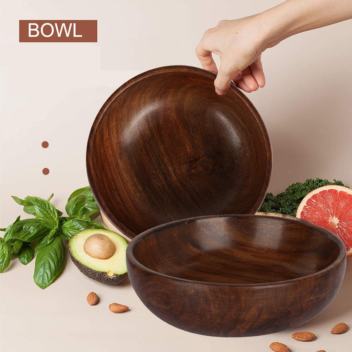 Naayaab Craft Sheesham Wood Classic Elegant Bowl, Multipurpose For Serving, Home & Kitchen Handcrafted (Brown) - Set Of 4, 1 ounce