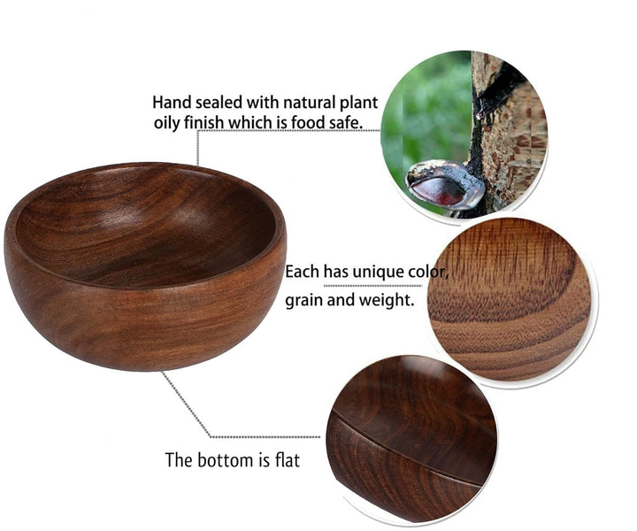 Naayaab Craft Sheesham Wood Classic Elegant Bowl, Multipurpose For Serving, Home & Kitchen Handcrafted (Brown) - Set Of 4, 1 ounce