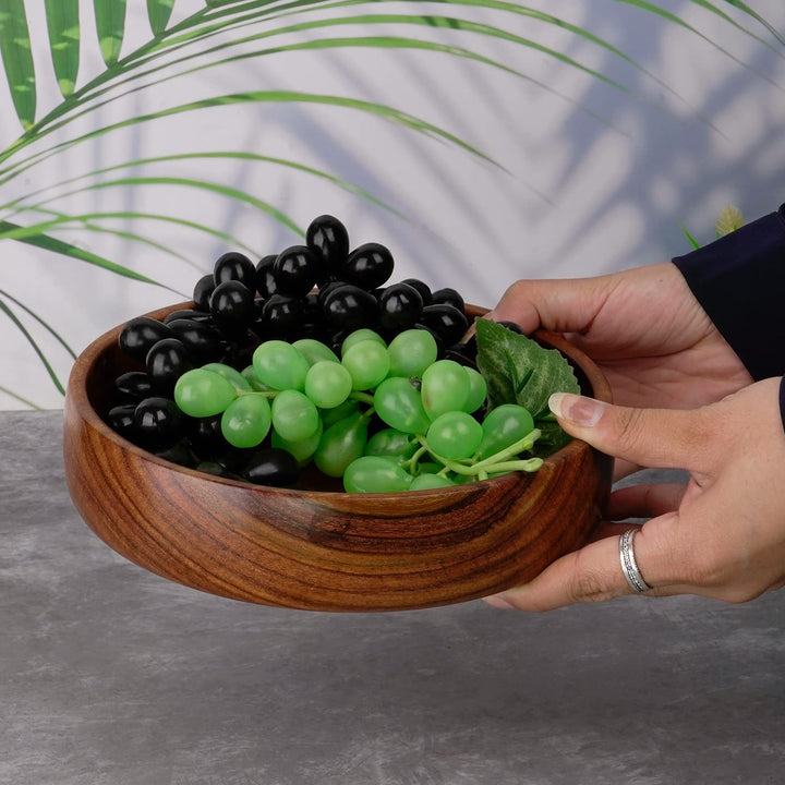Naayaab Craft Glossy Finish Pakka Sheesham Wooden Handcrafted Bowl For Serveware & Decoration - Set Of 2 - 300 Ml