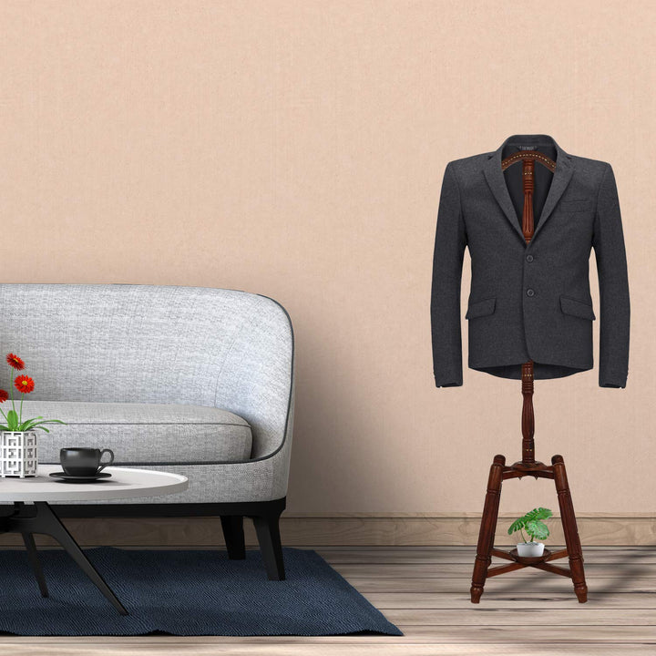 Naayaab Craft Pakka Sheesham Wood Pedestal Style Coat Stand OR Coat Rack Stand Cloth Hanger for Bedroom, Office, Hallway and Entryway (Dark Walnut, Size: 43 Inch)