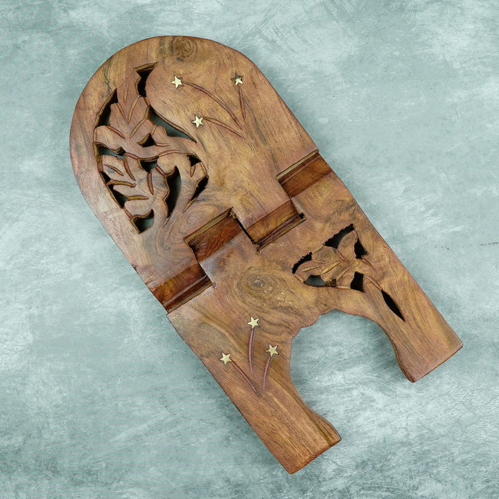 Naayaab Craft Premium Pakka Sheesham Wooden Rehal | Religious Holy Book Stand Holder - Size (15 Inch)