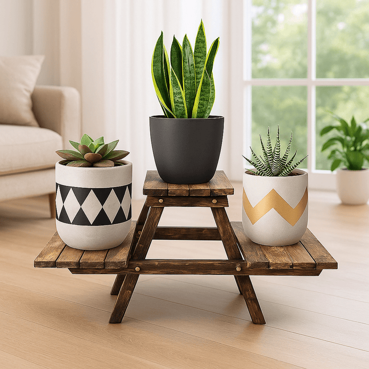 Naayaab Craft Planter Stand, Vintage Wooden Multipurpose Folding Rack Size (23 x 9 x 11.5Inch) Naayaab craft