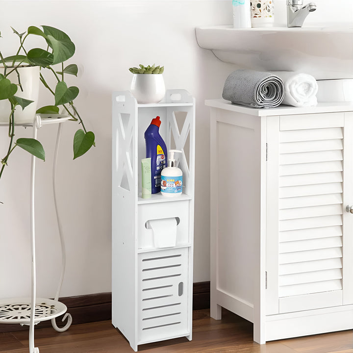 Naayaab Craft Bathroom Storage Cabinet With Toilet Paper Holder Naayaab craft